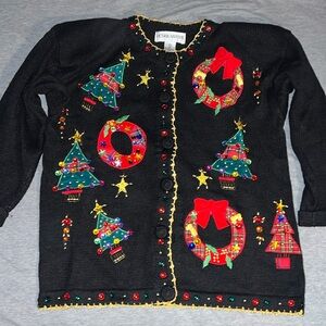 Holiday cardigan sweater